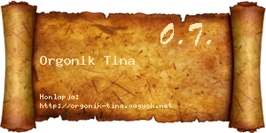 Orgonik Tina névjegykártya